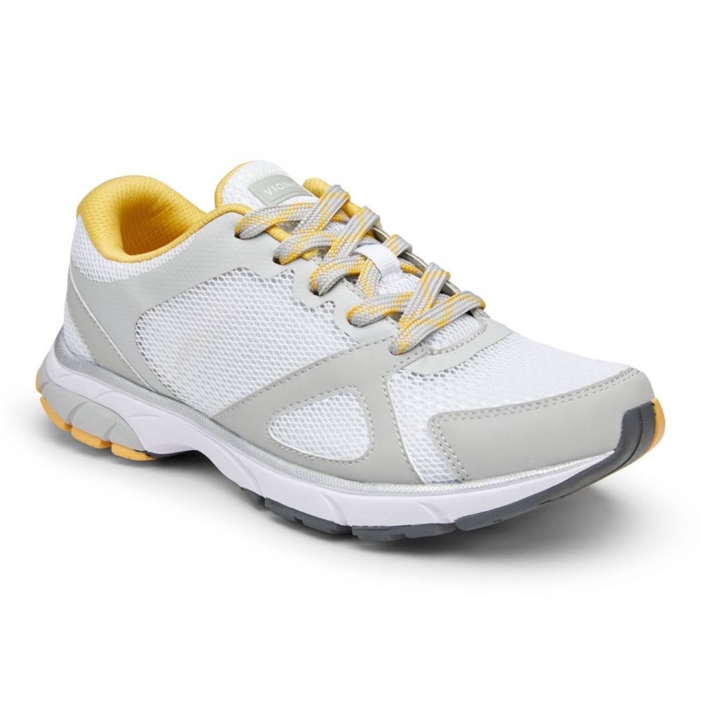 Vionic White and Yellow Athletic Shoes